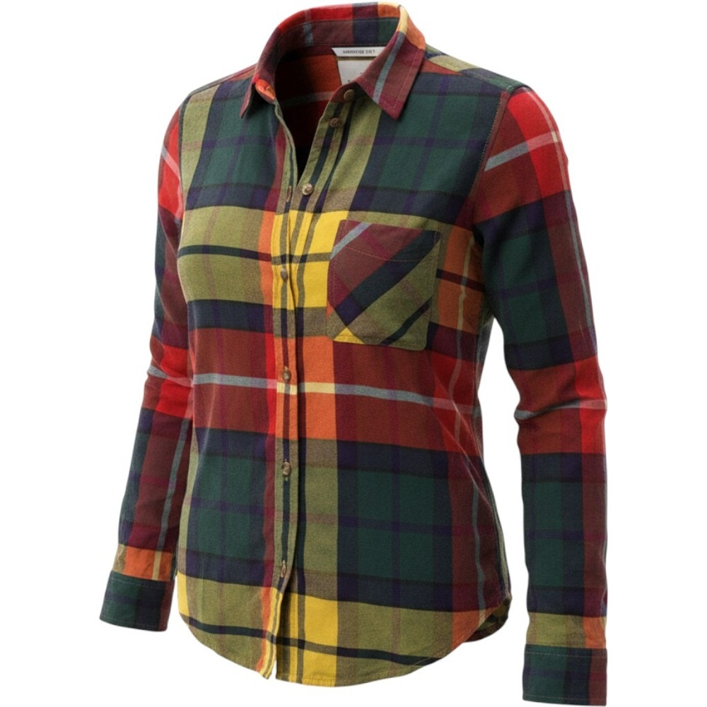 American Eagle Boyfriend Fit Plaid Shirt Womens Small Multicolor Viscose‎ Top